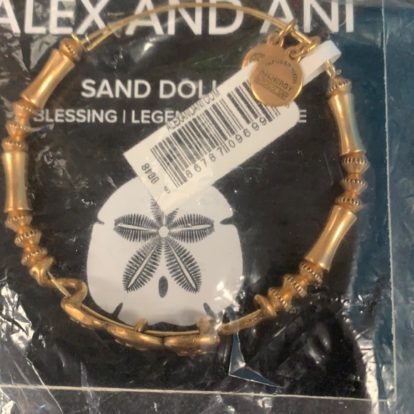 Alex And Ani Sand Dollar III Necklace Bangle Bracelet - Expandable Wire Bangle